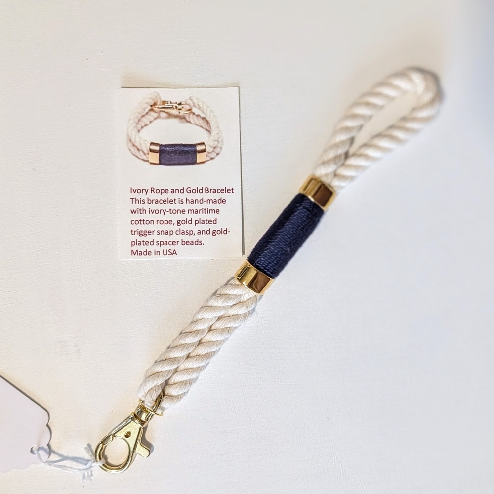Ivory and Gold Rope Bracelet